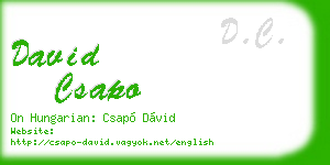 david csapo business card